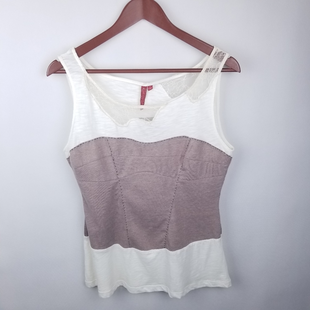 Anthro One September NEW Beige Boho Tank Med